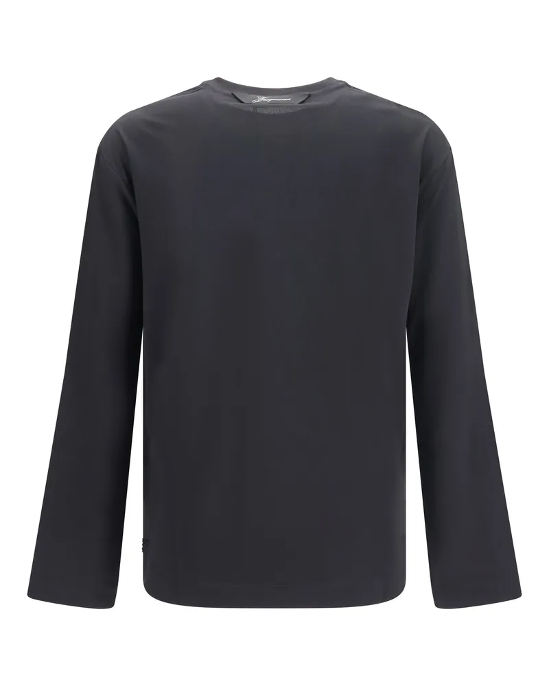 Jacquemus Rond Carré Long-Sleeve T-Shirt — Black Black