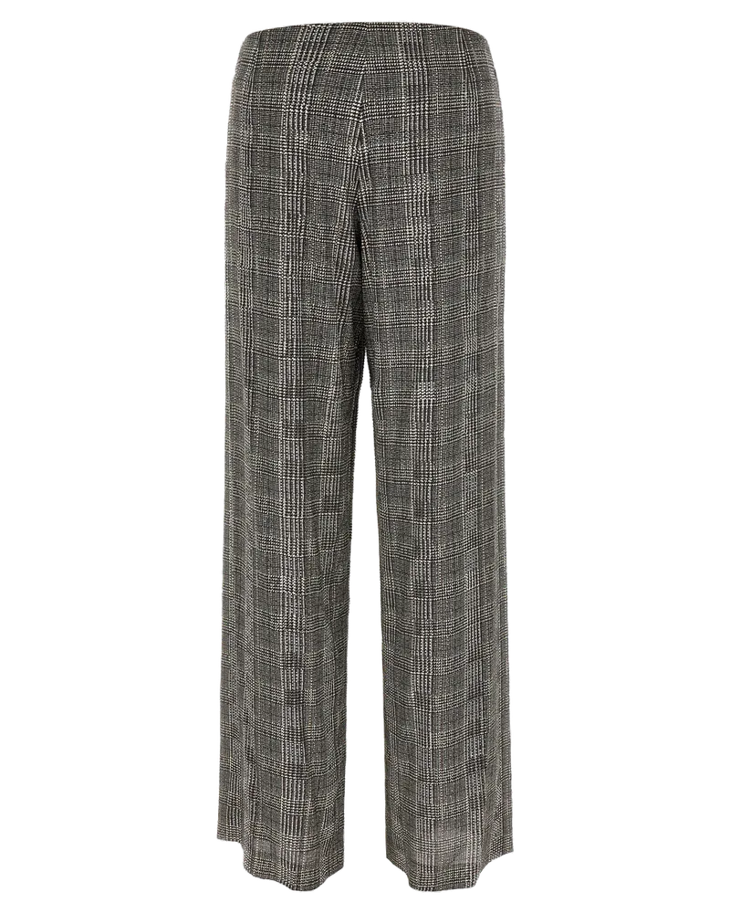 Ermanno Scervino Prince of Wales Wide-Leg Trousers — Gray Gray