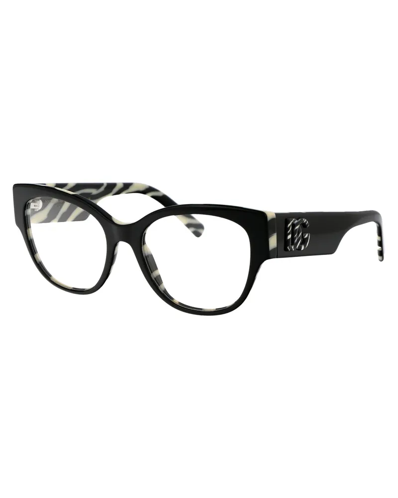 Dolce & Gabbana Women's Sunglasses Black-Zebra Acetate Glasses & Frames Black/zebra Black