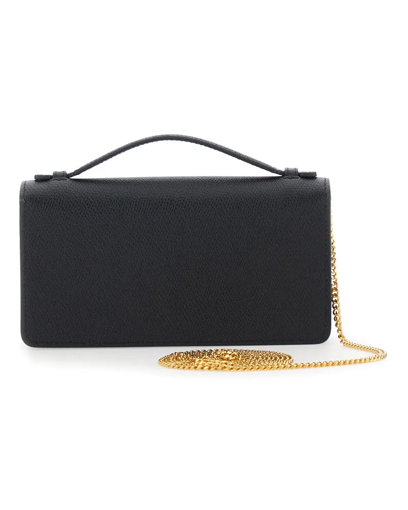 Valentino Garavani Women's Mini Bag Vlogo Plaque Black Leather Calf Black