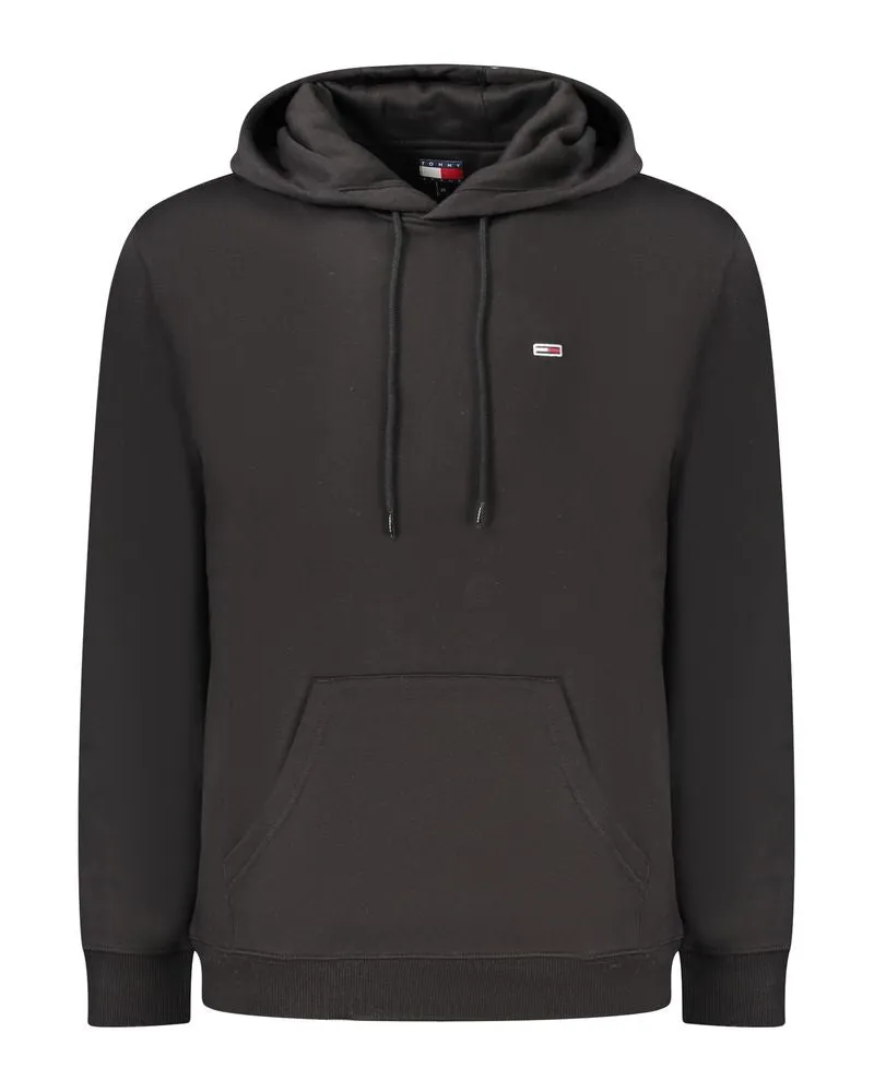 Tommy Hilfiger Logo-Embroidered Cotton Hoodie — Black Black