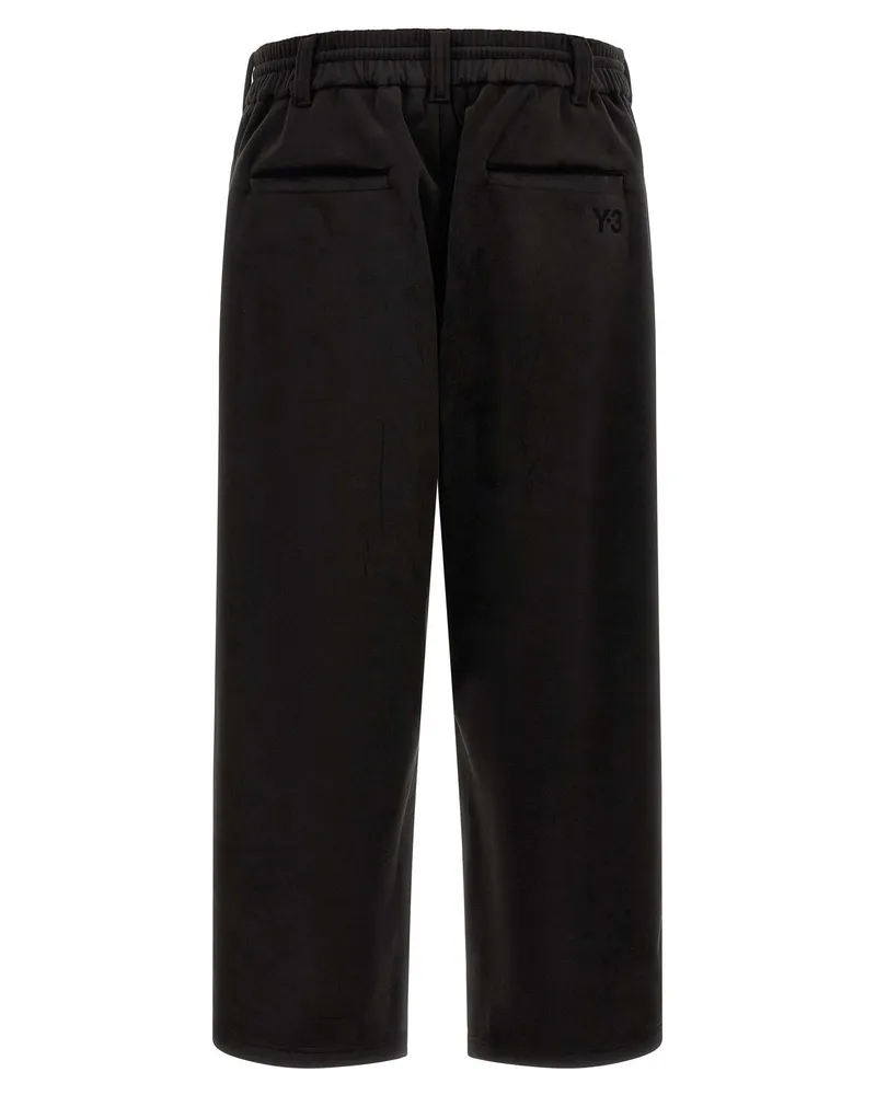 Y-3 Velvet Effect Technical Fabric Joggers — Black Black