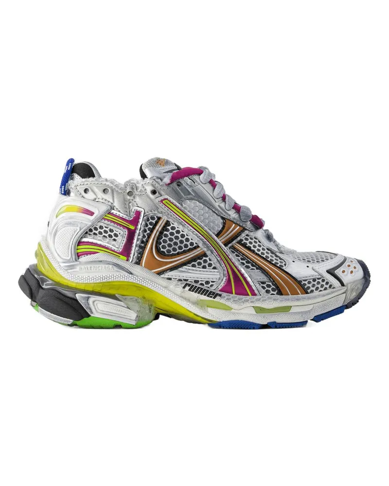Balenciaga Women's Mesh And Plastic Runner Sneakers White White