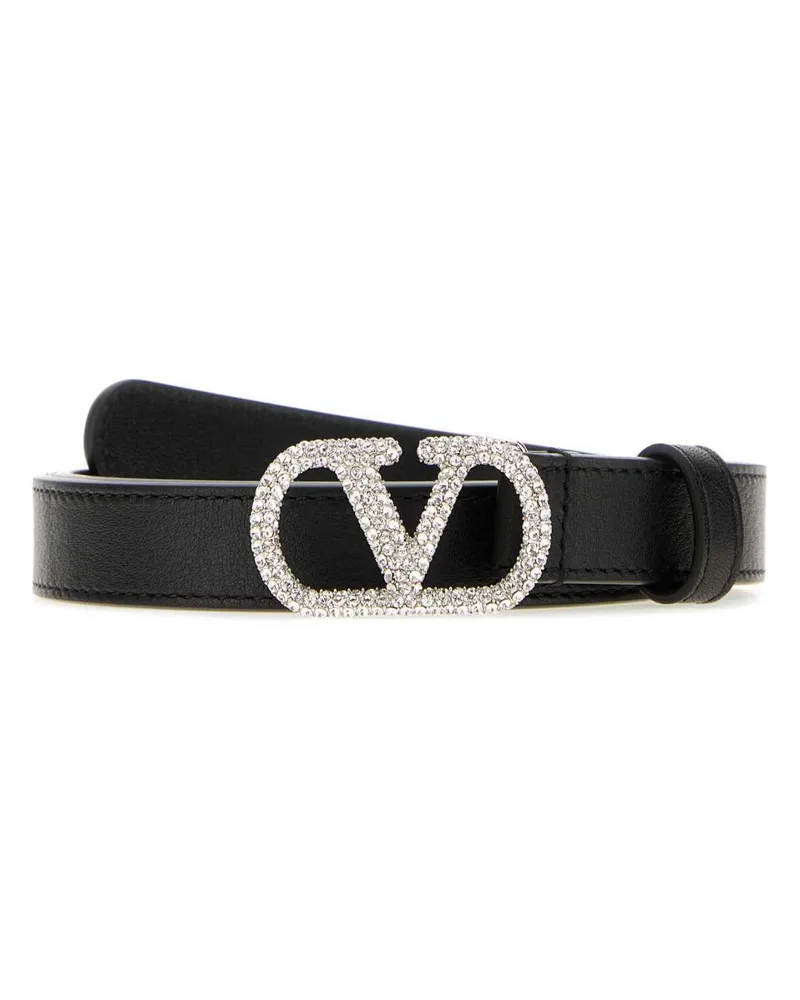 Valentino Garavani Women's Vlogo Belt Black Leather Black