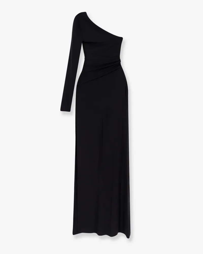 Elisabetta Franchi Women's Red Carpet Stretch Viscose Long Dress Black Black