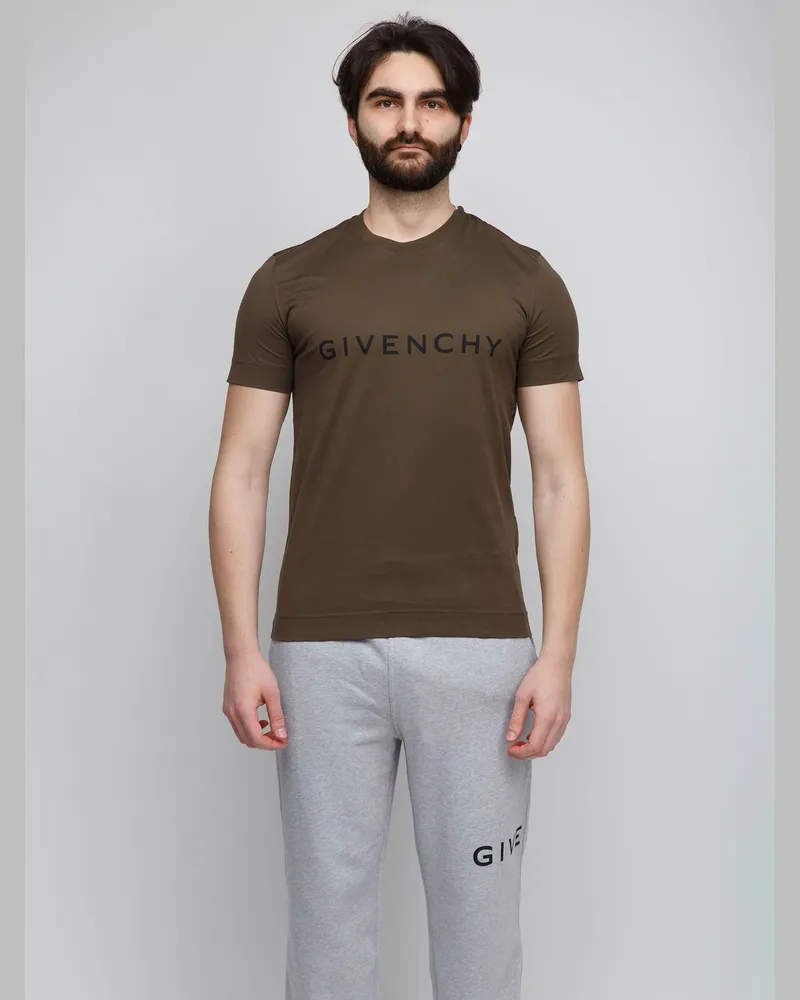 Givenchy Men's Bicolor Cotton T-Shirt Brown