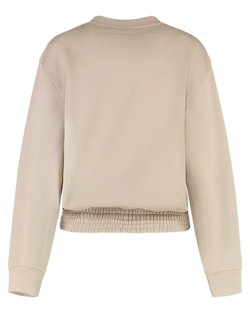 Moncler Women Cotton Crew-Neck Sweatshirt Beige Sweatshirts Sweater Beige