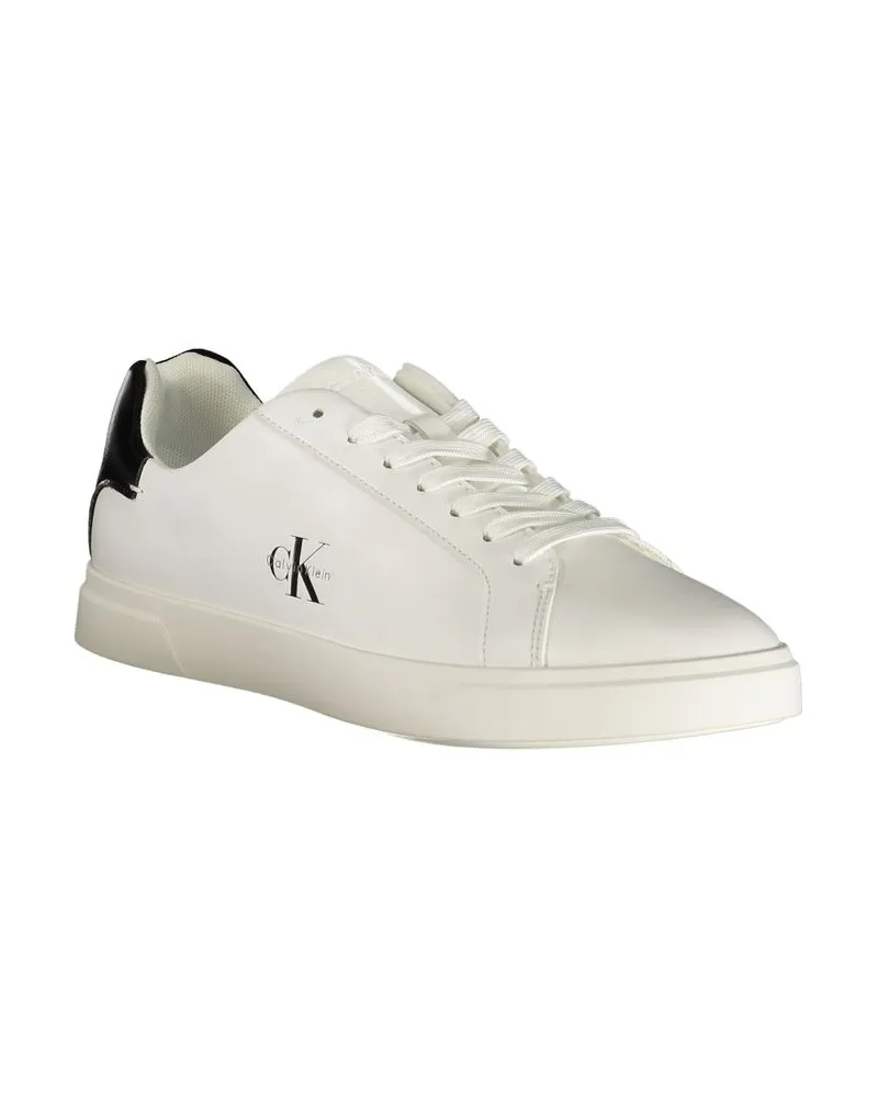 Calvin Klein Leather and Polyurethane Sneaker — White White