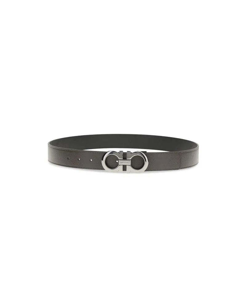 Ferragamo Men's Brown Calf Leather Bos Taurus Regular Belt Brown