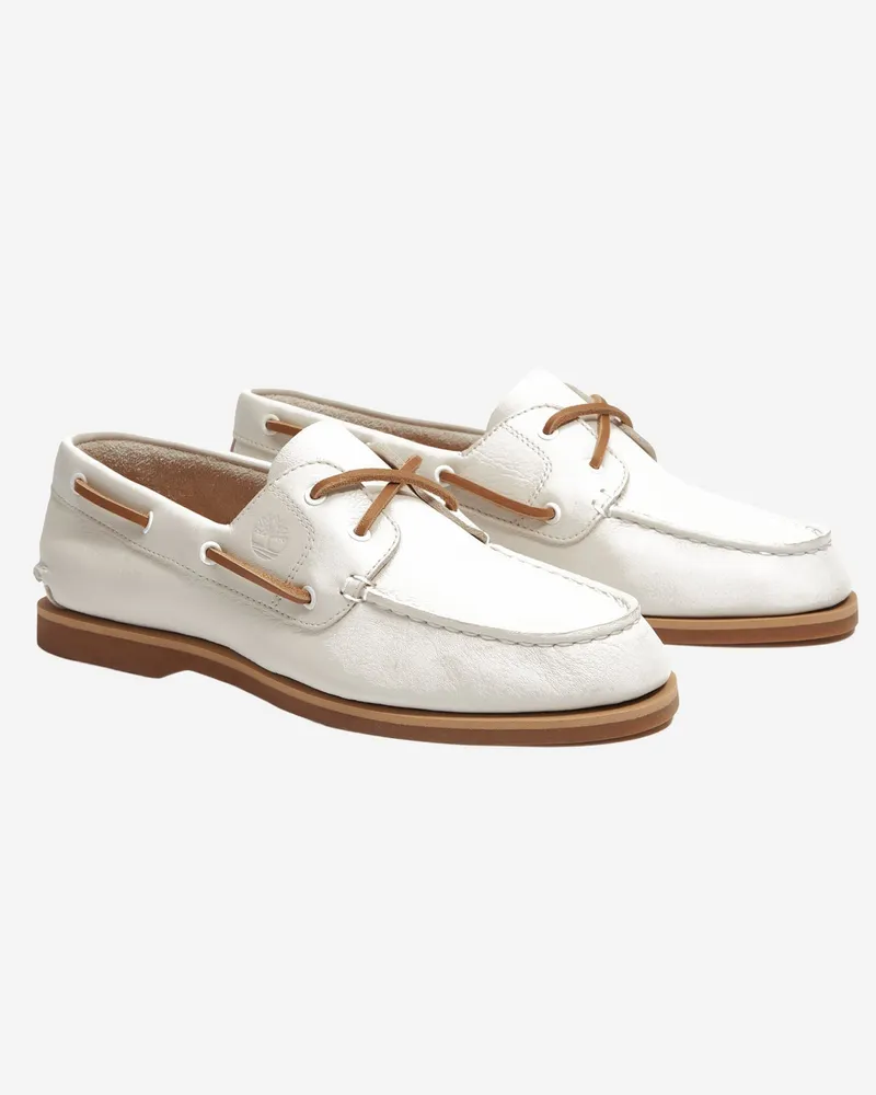 Timberland Women's Loafers Classic Boat White Leather White