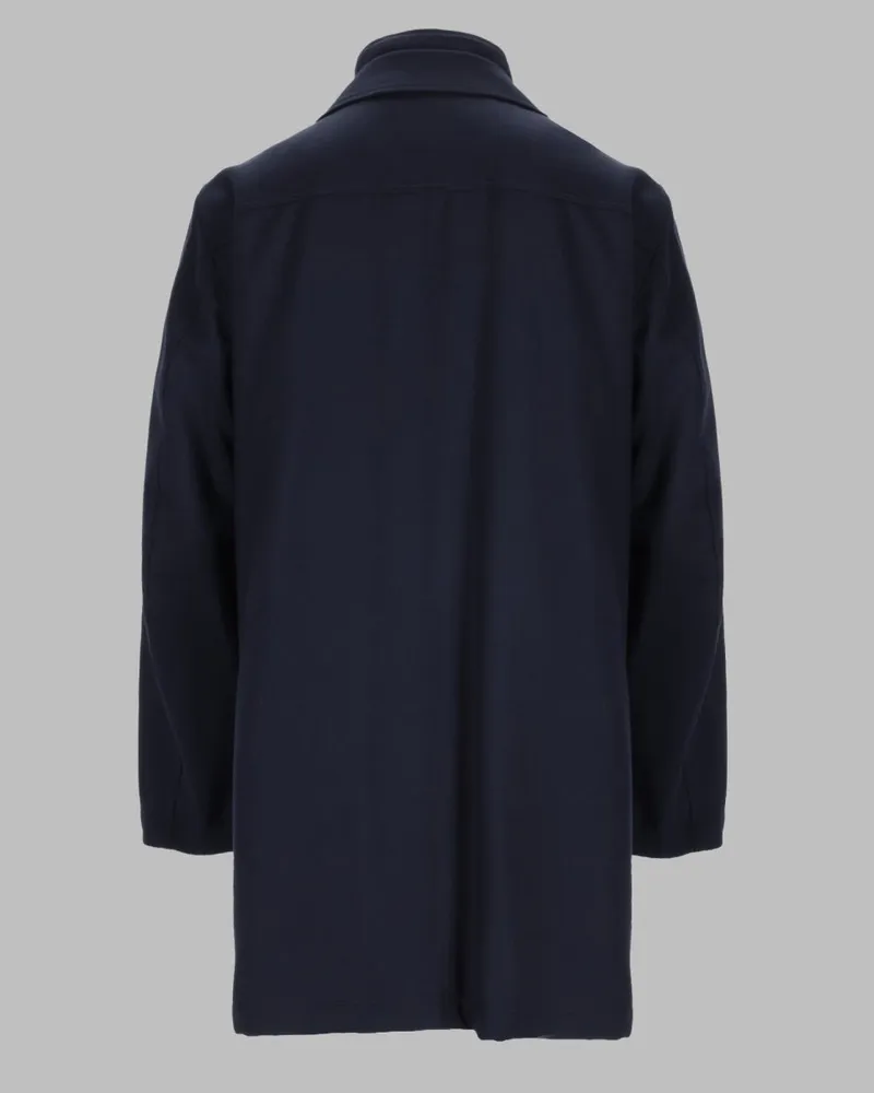 Fay Anti-Crease Virgin Wool Coat — Navy Navy