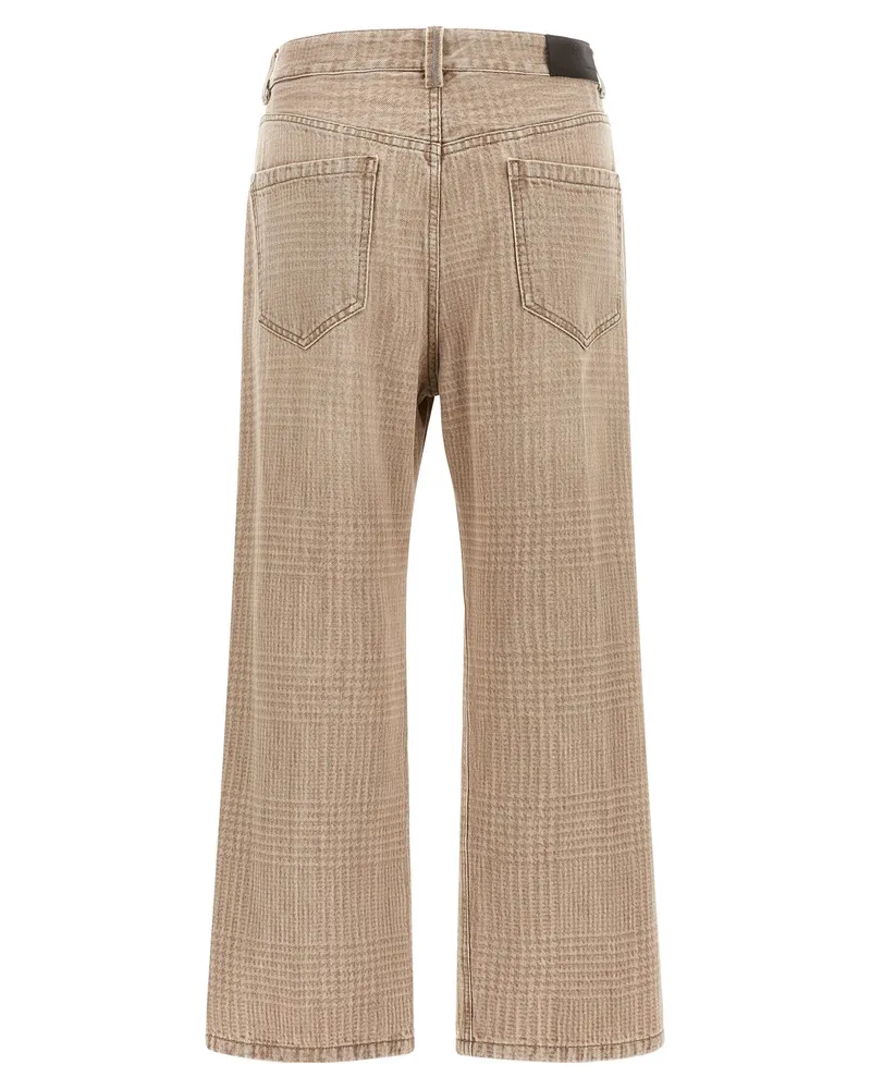 Brunello Cucinelli Prince of Wales Jeans — Beige Beige