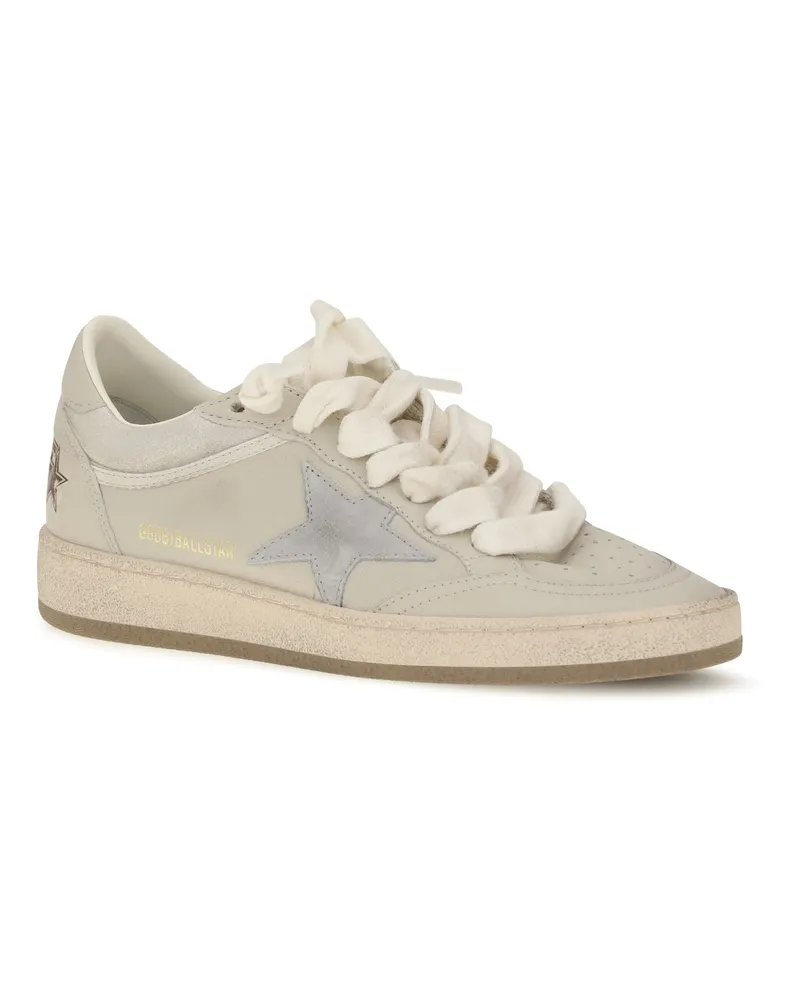 Golden Goose Women's Ball Star Leather Sneakers Cream-Light Grey-Grey Cream/light Grey/grey Cream