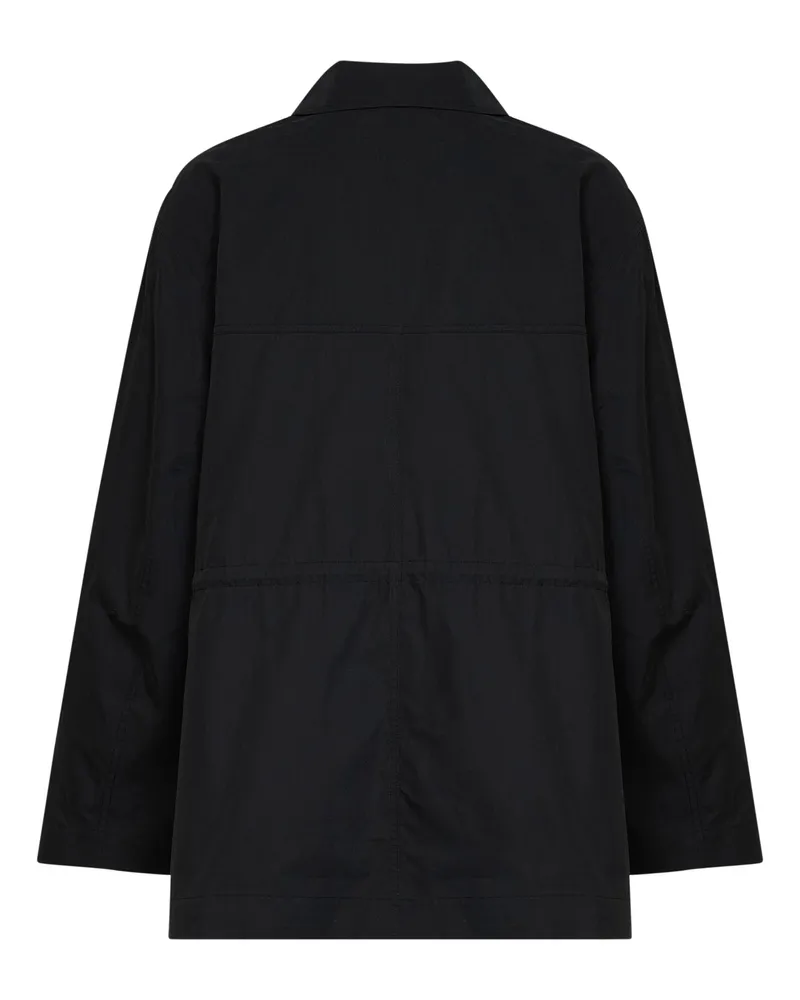 Totême Women's Drawstring Utility Jacket Black Cotton Blend Organic Bomber Black