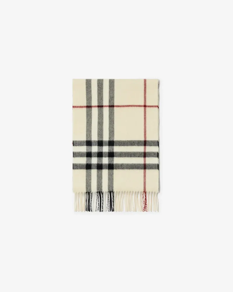 Burberry Check Wool Scarf — Ecru Ecru