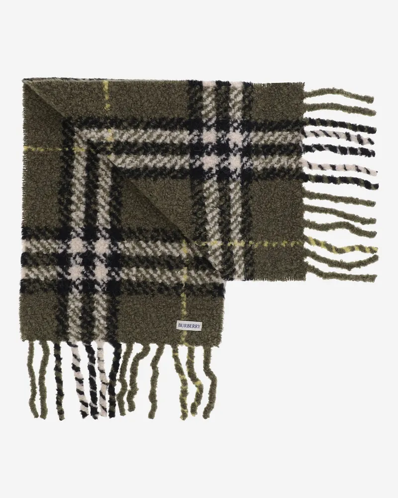Burberry Brushed Alpaca-Blend Scarf — Green Green