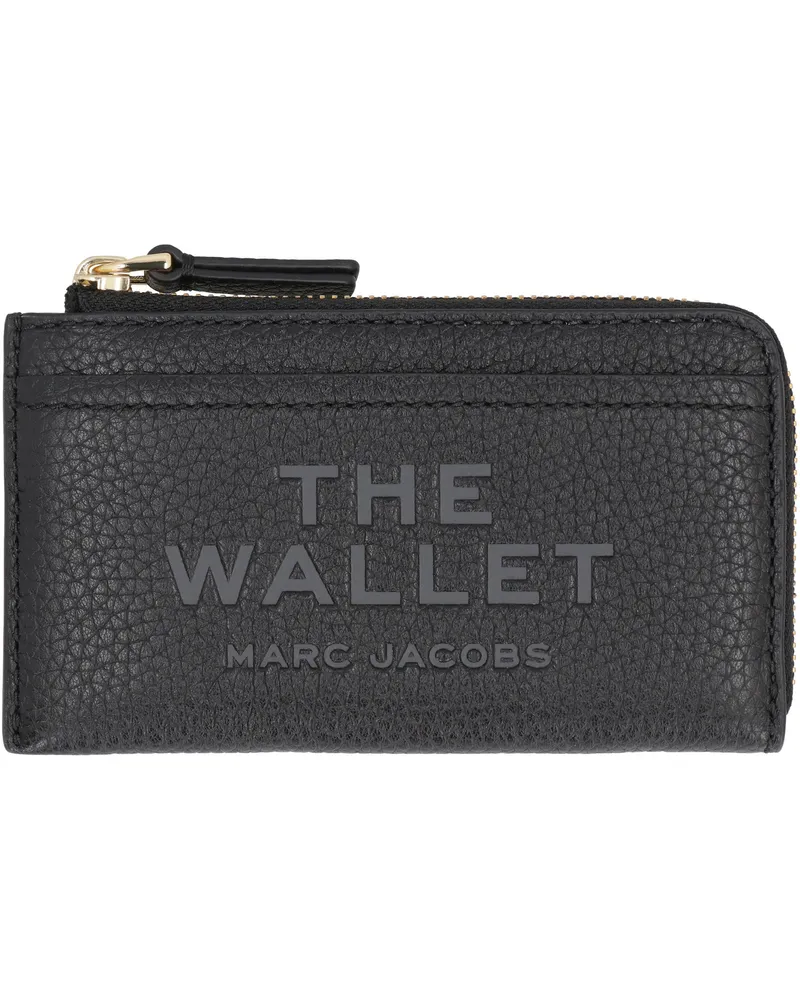 Marc Jacobs Women's Wallet Top Zip Multi Leather Black Cow Hide & Purses Black