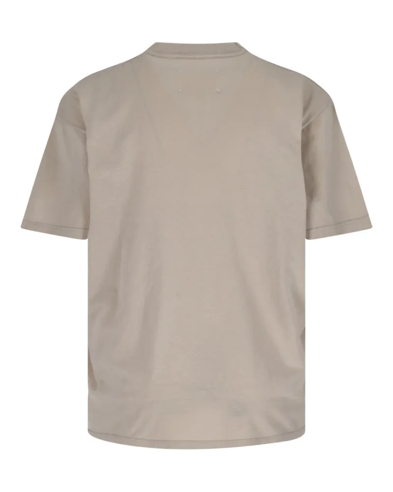 Maison Margiela Women's T-Shirts And Polos White Cotton Beige