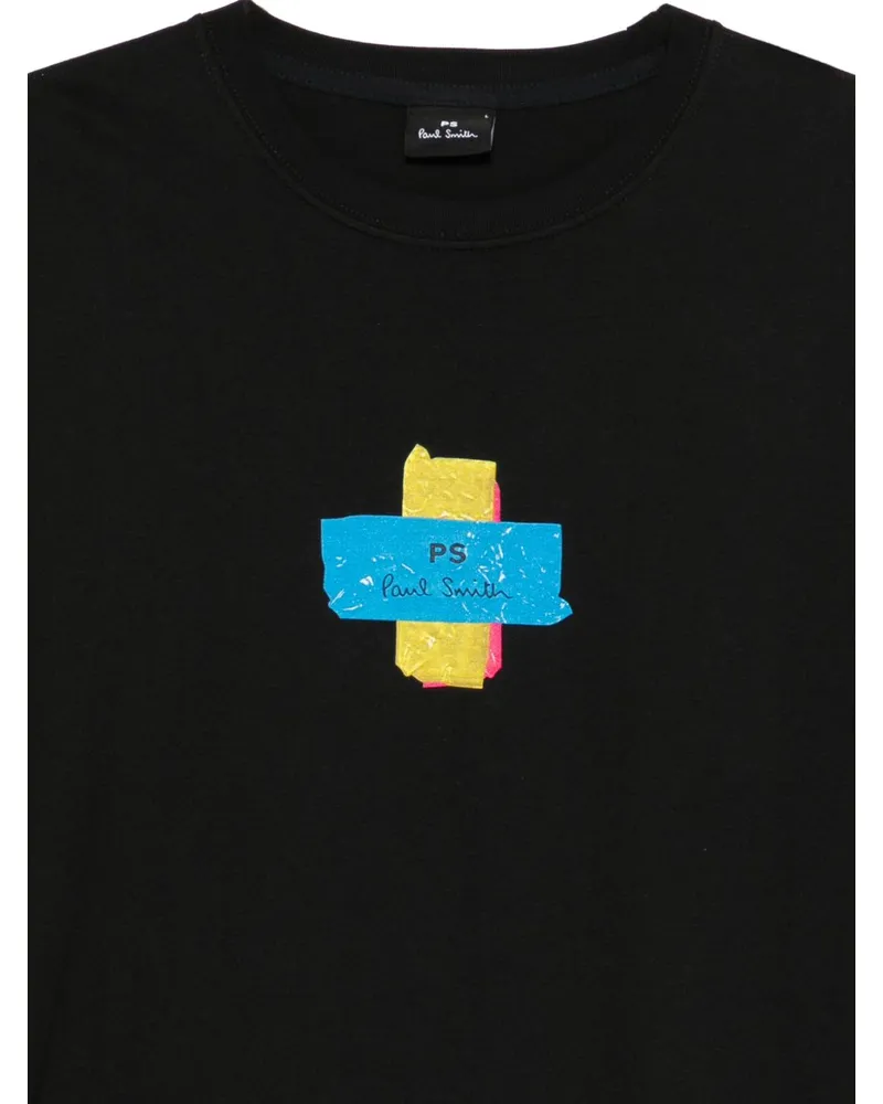 Paul Smith Graphic-Print Cotton T-Shirt — Black Black