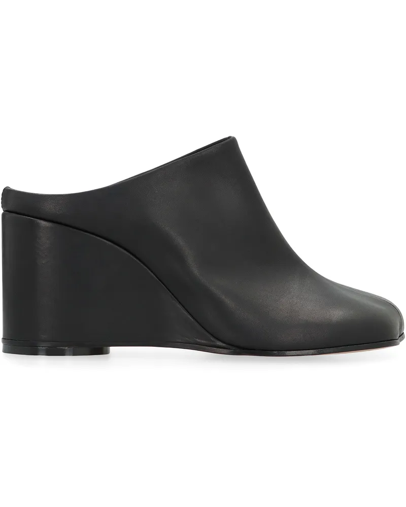 Maison Margiela Women's Leather Mules Black Calf Sandal Black