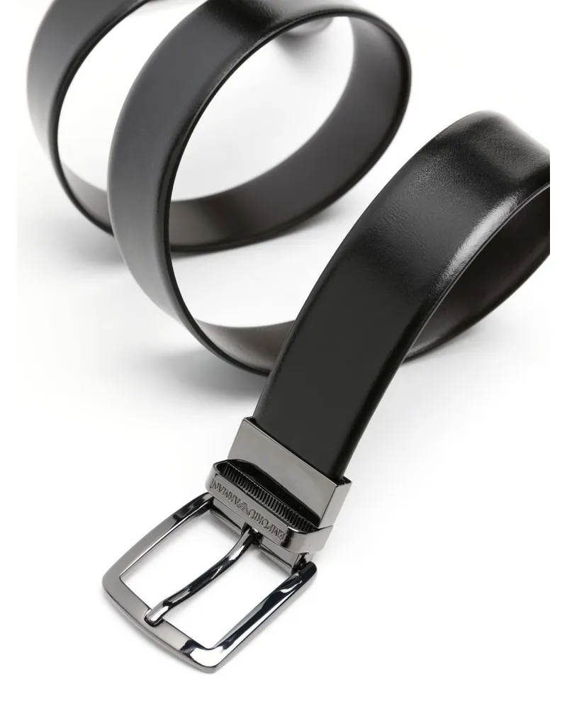 Emporio Armani Leather Belt — black Black