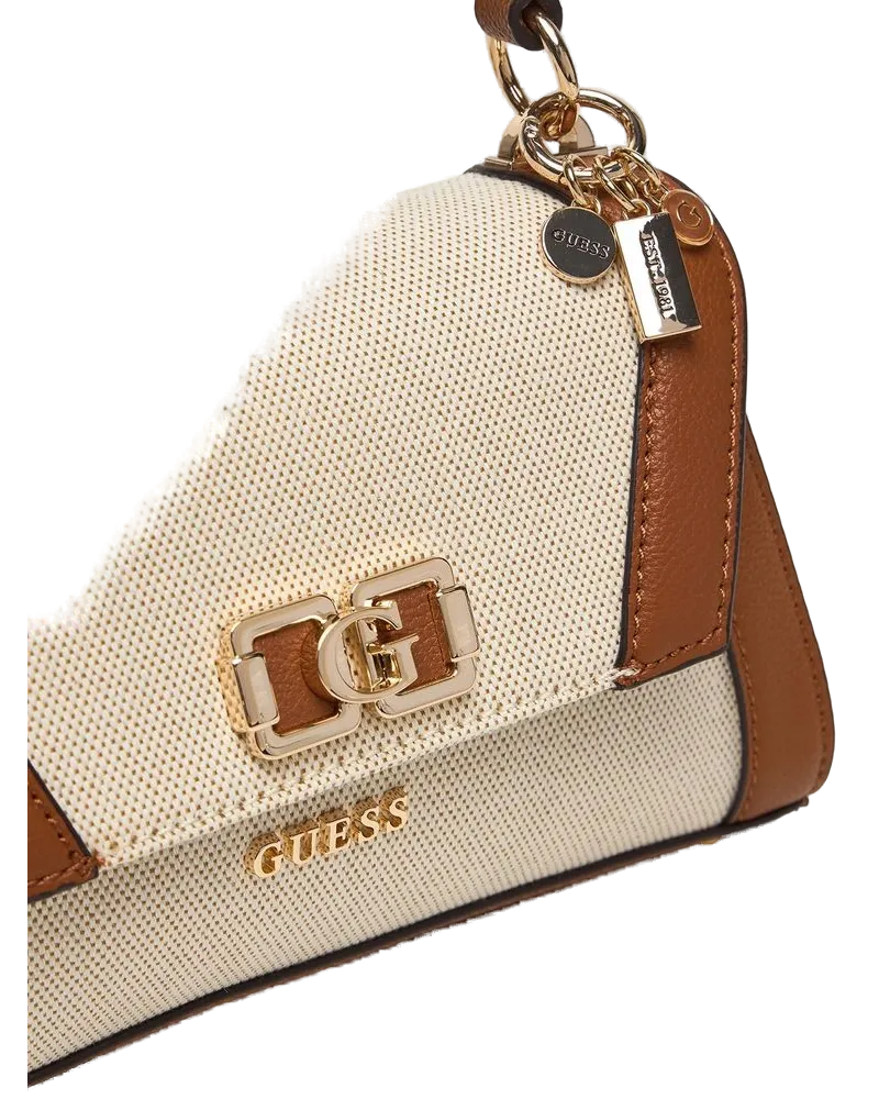 Guess Women's Shoulder Bag Natural-Cognac Cotton - Shoulder-Bags Natural/cognac Beige