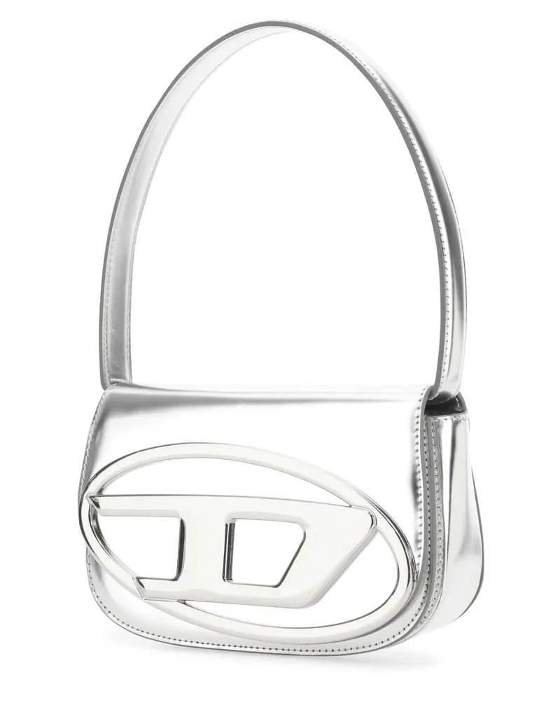 Diesel Women's Silver Leather 1dr Shoulder Bag H0535 Pmu Borse A Mano Silver