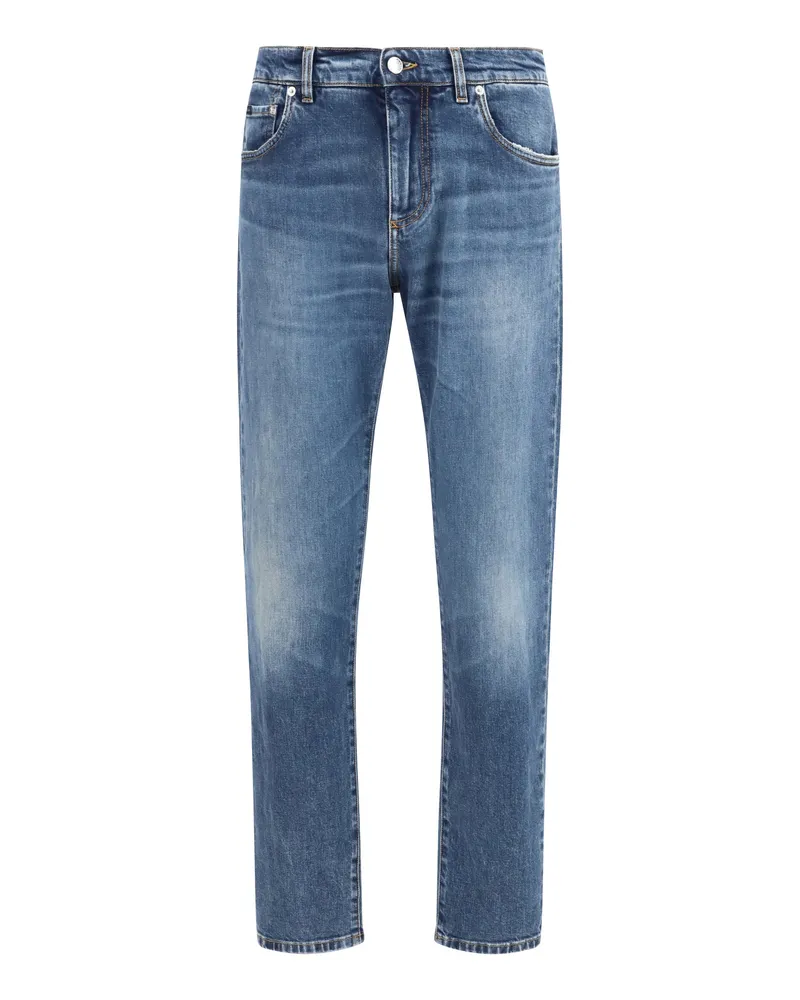 Dolce & Gabbana Men's Jeans Straight-Leg Denim Blue Cotton Blue