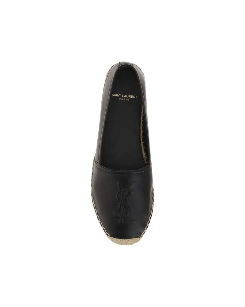 Saint Laurent Women's Black Lamb Ovis Aries Espadrilles Shoe Black