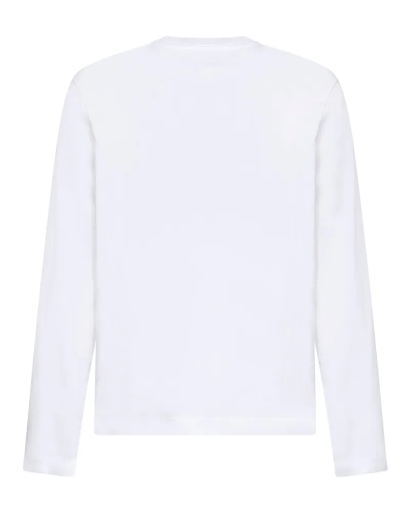 AMI Paris Men Long-Sleeve T-Shirt Ami De Cœur White Cotton T-Shirts And Polos White