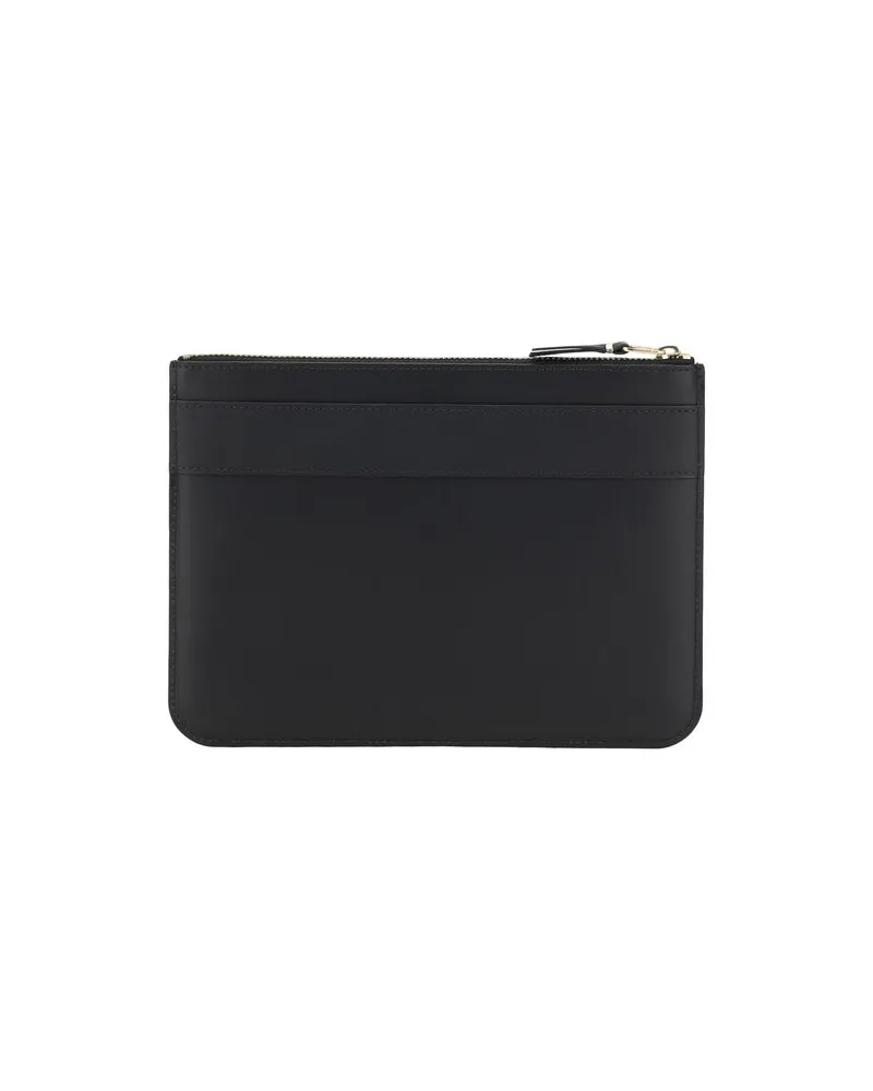 Comme des Garçons Men's Black Calf Leather Bos Taurus Wallet Black
