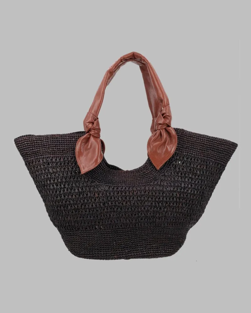 HEREU Women's Handbag Woven Raffia Brown Handbags Hand Bags Brown