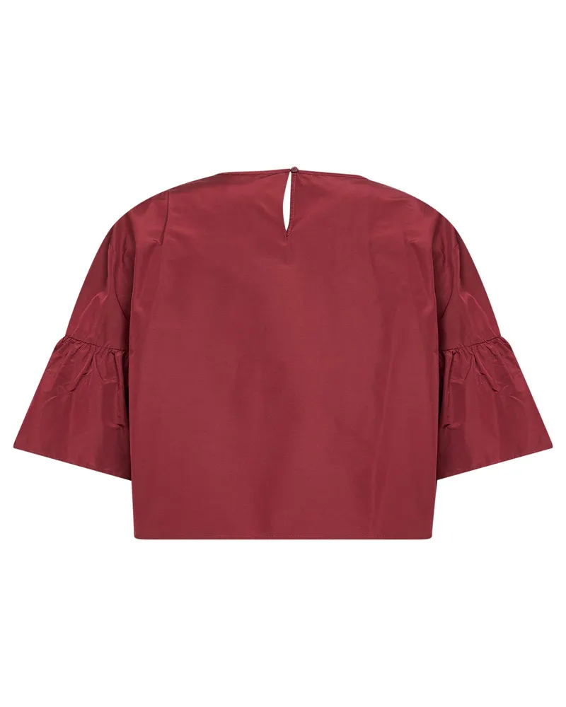 Max Mara Women's Cropped Blouse Wkdbreak Burgundy Polyester Top Red