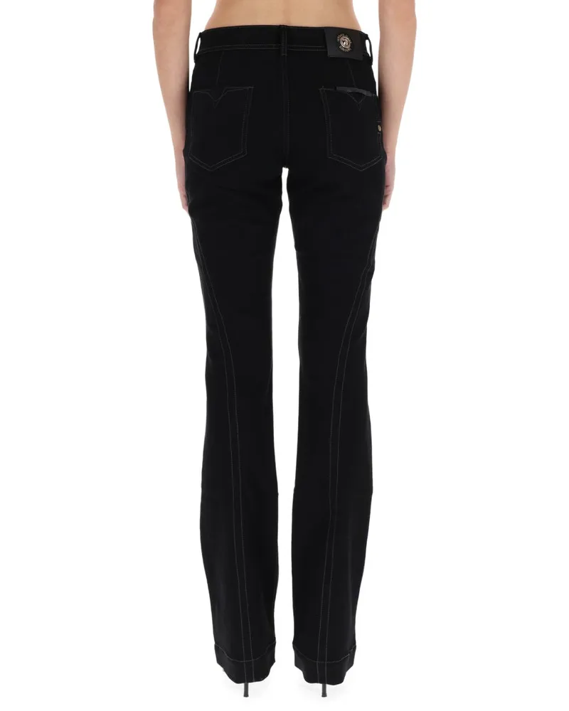Versace Jeans Zipper Detail Cotton Trousers — Black Black