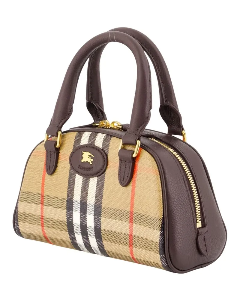 Burberry Women's Ll Highlands Mini Bowling Purse -  Cotton Beige Bags Handbags-Purses Beige