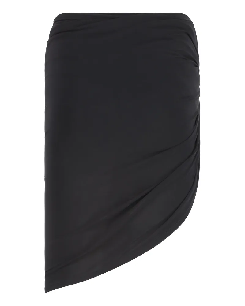 Jacquemus Women's Asymmetric Draped Skirt Black Viscose Black