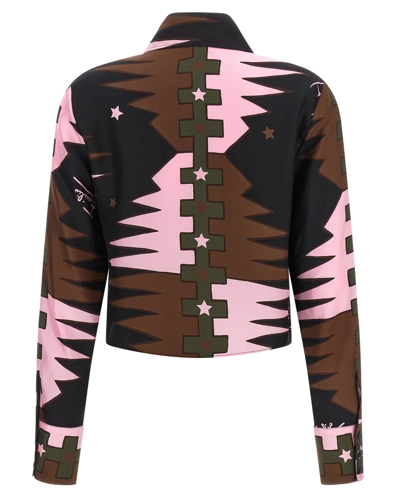 Emilio Pucci Graphic Silk Twill Blouse — Multicolor Multicolor