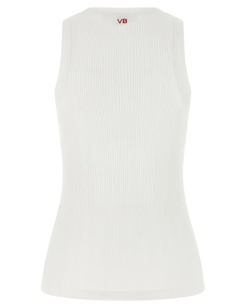 Victoria Beckham Women's White Cotton Sleeveles T-Shirt White