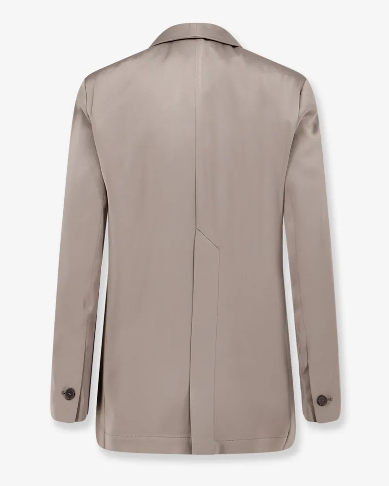 ALYSI Women's Blazer Satin Grey Acetate Blazers Jacket Gray