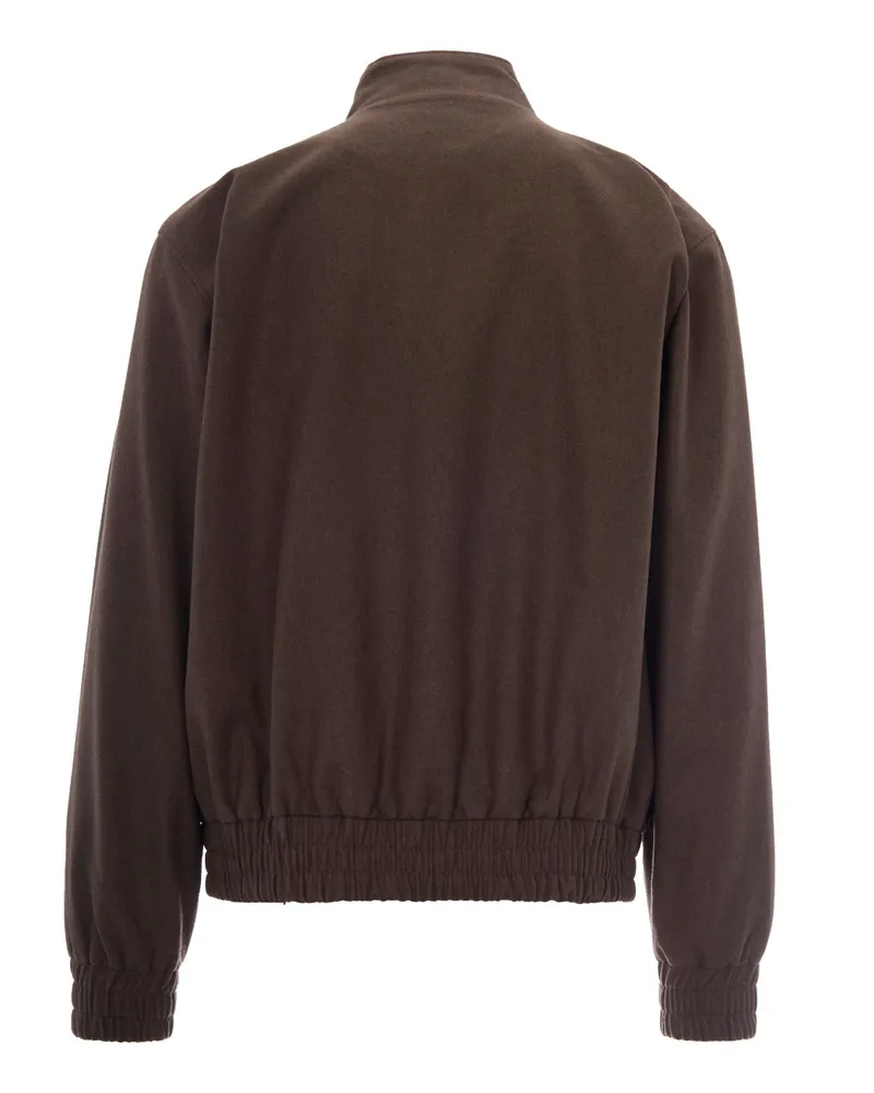 Drôle de Monsieur Men's Flannel Jacket Light Brown Shell: Virgin Wool Brown