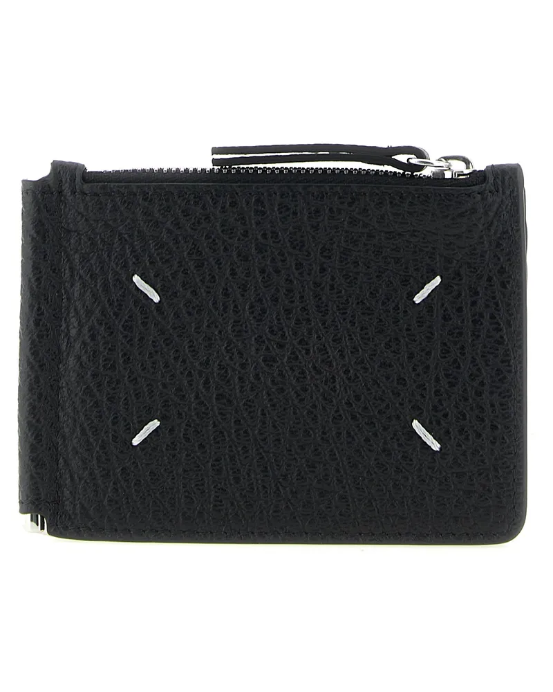 Maison Margiela Men's Black Calfskin Leather Wallet Black