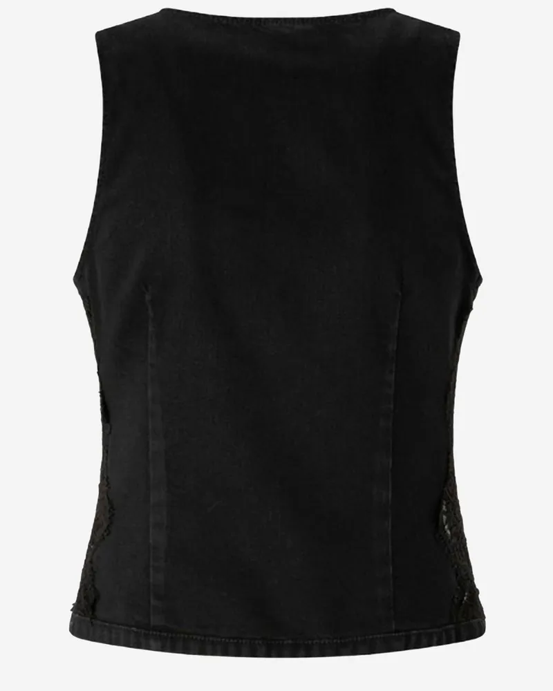 Pinko Cotton Denim Vest — Black 