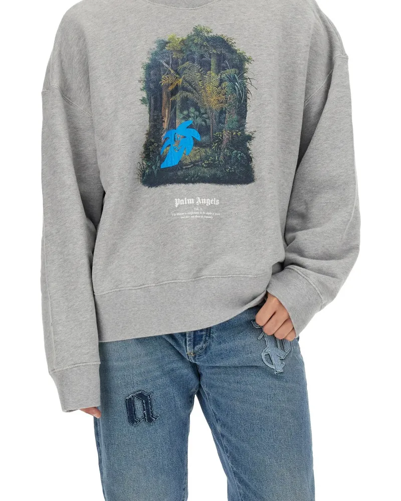 Palm Angels Cotton Sweatshirt — Gray Gray
