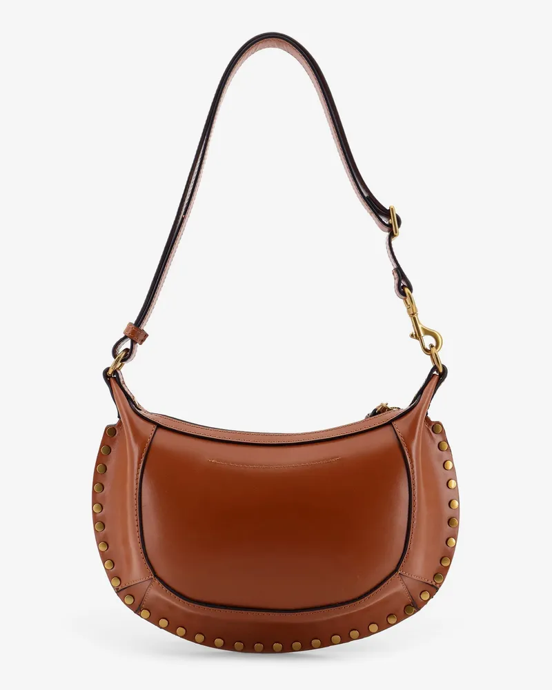Isabel Marant Women's Leather Crossbody Bag Oskan Moon Brown Shoulder Brown