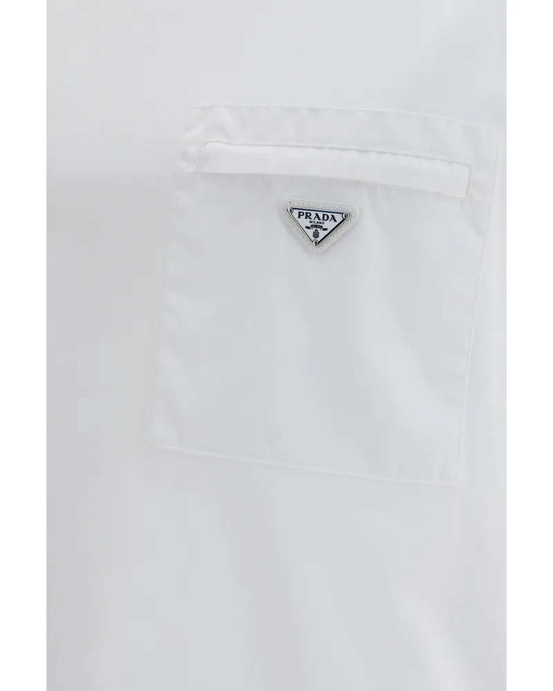 Prada Re-Nylon Zip Pocket T-Shirt — White White