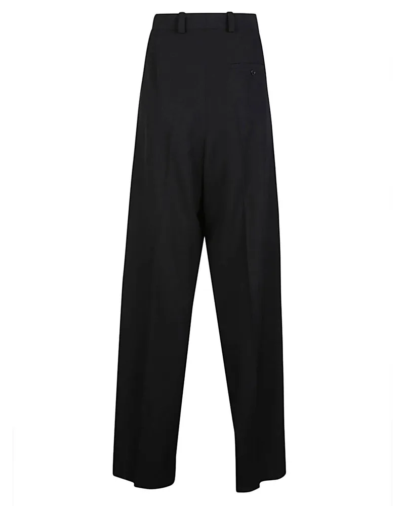 Balenciaga Wool Double-Front Trousers — Black Black