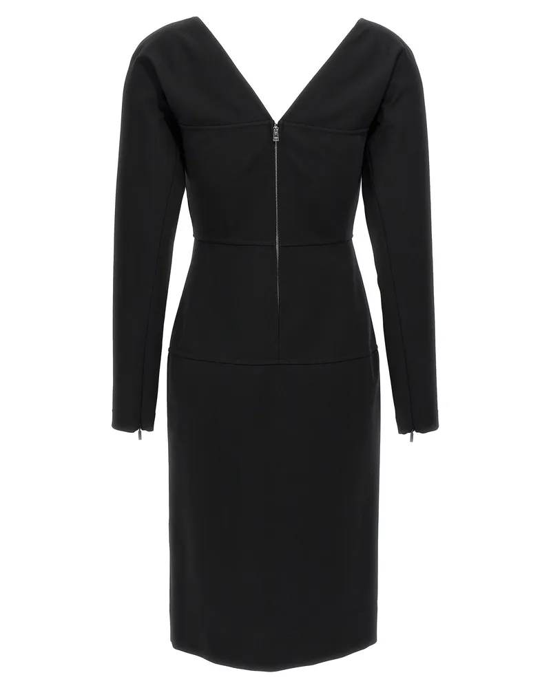 Fendi Women's Black Viscose Midi Dress Black