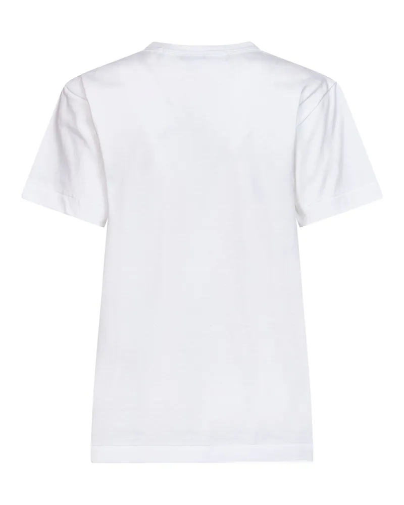 Comme des Garçons Women T-Shirt Double Red Heart White Cotton T-Shirts & Jerseys White