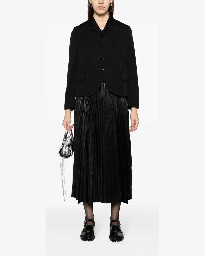 Junya Watanabe Pleated Cotton Skirt — Black Black