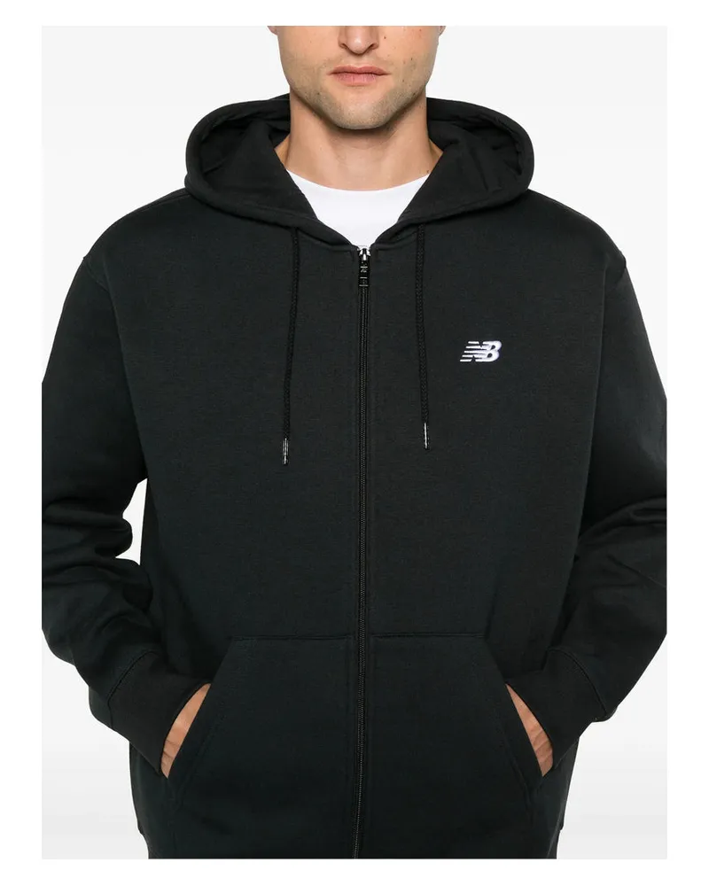 New Balance Cotton-Blend Jersey Hoodie — Black 
